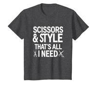 Tijeras y Estilo, That's I Need Funny Hairstylist Camiseta, Niños, Jaspeado Oscuro, 6 años