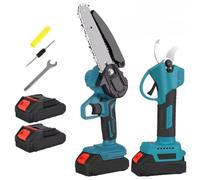 Tijiera de Podadora Eletrica y Motosierra Electrica con 2 Baterías 48V 2000Mah, Sierra para Madera Profesional y Portátil