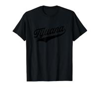 Tijuana Camiseta gráfica económica, Hombre, Negro, L