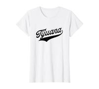 Tijuana Camiseta gráfica económica, Mujer, Blanco, XS