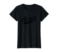 Tijuana Camiseta gráfica económica, Mujer, Negro, XS