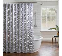 TIKABC Forro de cortina de ducha, forro de ducha de PEVA 4G, cortinas de ducha impermeables de PEVA, 72 x 72 pulgadas con agujeros para ojales, 3 pesos magnéticos