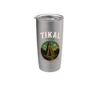 Tikal Guatemala Chapín Antigua Maya Retro Guate Quetzal 502 Vaso térmico de acero inoxidable de doble pared