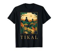 Tikal Guatemala Vintage Retro Maya Jungle Art Camiseta