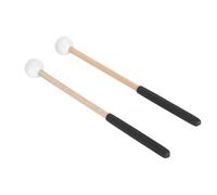 TIKATARER 2 Mazos de Percusión, Baquetas con de Madera de Arce con Cabeza de Goma, Mazos de Agarre Cómodos para Tambor de Lengua, Glockenspiel, Marimba y Xilófono, 2 Piezas (WHITE)