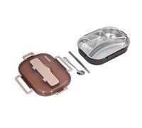 TIKATARER 316 Aislante Estilo Japonés, de Acero Inoxidable con Compartimentos, Contenedor Térmico para Almuerzo con Palillos y Cuchara, Ideal para Uso Escolar (Lonchera individual)