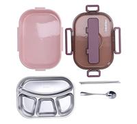 TIKATARER 316 Aislante Estilo Japonés, de Acero Inoxidable con Compartimentos, Contenedor Térmico para Almuerzo con Palillos y Cuchara, Ideal para Uso Escolar (Lonchera individual)