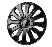 TIKATARER 4 Tapacubos de 17 Pulgadas, Tapacubos de Tamaño R17, Cubiertas Universales para Llantas con Diseño de Tapa de Neumático, Ideal para la Mayoría de los Coches y SUV (Todo Negro)
