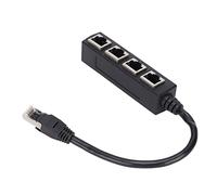 TIKATARER Adaptador Divisor RJ45, Divisor de Cable Ethernet de 1 Macho a 4 Hembras con Núcleo Chapado en Oro y Conector RJ45 Fijo para Todas Las Redes Hogares Oficinas y Conexiones de