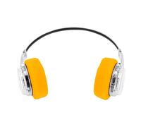 TIKATARER Auriculares Retro Inalámbricos Bluetooth en la Oreja Auriculares ABS Metal Controladores de 40 Mm Tiempo de Reproducción 20H Control de Dispositivo Dual Multipunto para Juegos (Transparente)