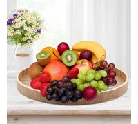 TIKATARER Bandeja de Mesa de café, Plato de Madera para Comida Bandeja Pequeña Porción Servicio de Madera de Comida (27 cm)