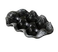 TIKATARER Bandeja para Salsa de 6 Rejillas, Soporte para Huevos de Cerámica Vintage de 18,2x11 Cm, Plato para Servir con Diseño Antideslizante, Ideal para Aperitivos, Meriendas de Frutas, Decoración