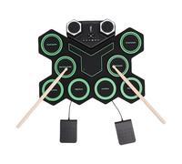 TIKATARER Batería Electrónica Enrollable, Almohadilla de Batería con Reproducción de Grabación de Canciones de Demostración, Kit de con Luces LED con Diseño Portátil, Ideal para Principiantes y