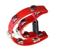 TIKATARER Campana de Pandereta de Mano de Plástico, Instrumento de Percusión Ligero con, Ideal para Educación Musical y Entretenimiento para Niños (rojo)