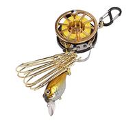 TIKATARER Candado para Peces Vivos, Cadena de Pesca de Acero Inoxidable con 8 Botones de Pesca Desmontables y Cuerda Retráctil, para Peces de Barco