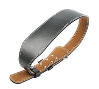 TIKATARER Cinturón de Levantamiento de Pesas, Cinturón de PU de Primera Calidad, con Doble Hebilla de Acero con Forro de Gamuza, de Soporte Ancho para Peso Muerto, Sentadillas y Remo (BLACK)