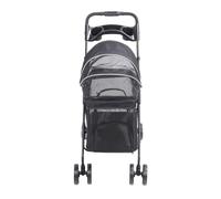 TIKATARER Cochecito para Mascotas, Cochecito Plegable para Gatos con un, Carro para Perros de 4 Ruedas con Parasoles y Portavasos, Parasol de 3 Direcciones para Viajes (BLACK)
