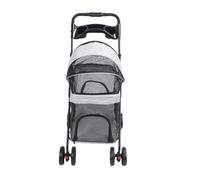 TIKATARER Cochecito para Mascotas, Cochecito Plegable para Gatos con un, Carro para Perros de 4 Ruedas con Parasoles y Portavasos, Parasol de 3 Direcciones para Viajes (GRAY)