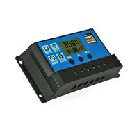 TIKATARER Controlador de Carga Solar, Controlador de Panel de Panel Solar Dual de 12V/24 V de Salida USB de Universal con Pantalla Digital y Protección de Sobrecarga (10A)