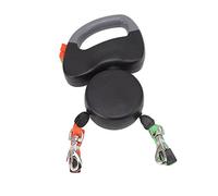 TIKATARER Correa Retráctil para Perros con Cuerda Reflectante de Visibilidad Nocturna, Función de Retracción Automática, Freno con una Sola Mano y Bloqueo para Caminatas Diarias (Black)