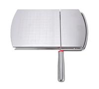 TIKATARER Cortador de Queso de Acero Inoxidable, Tabla de Cortar de Metal, Cortador de Alimentos Multiusos con Escala de Centímetros, Hoja Afilada, Agarre Cómodo para Mantequilla (SILVER)