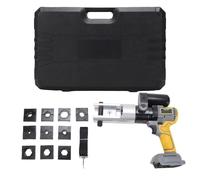 TIKATARER Crimpadora Hidráulica Eléctrica de 90 KN con Cabezal Giratorio de 360°, Capacidad para 240 mm² de Cobre y 185 mm² de Aluminio 10 Matrices Agarre Antideslizante