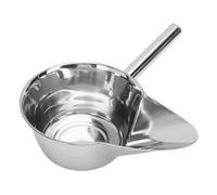 TIKATARER Cuchara para Freír Francesa, Pala para Comida con Pico de Pato de Acero Inoxidable de Primera Calidad con Borde de Funcionamiento Suave, Diseño de Fondo Plano para Patatas Fritas, (mano