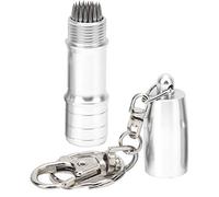 TIKATARER Cue Tip Shaper, Piscina de la Punta de Referencia con Cadena de Llave y Anillo de Llave 6.8x1.4x1.4cm de Acero Inoxidable de Acero Inoxidable Punta de Señal de Piscina para Reparar de