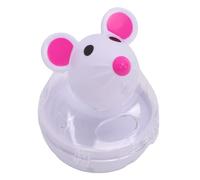 TIKATARER Dispensador de Golosinas para Gatos de Plástico Transparente con Forma, Bola Interactiva de Rompecabezas de Alimentación Lenta para Mascotas con Acción Oscilante (White)