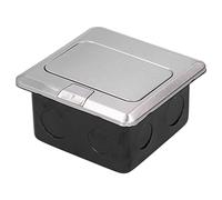 TIKATARER Enchufe de Tierra Caja de Salida de Piso Empotrada de Acero Inoxidable 10A 120 X 120 Mm A Prueba de Agua A Prueba de Polvo con Barrera Transparente para Piso de Baldosas