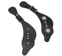 TIKATARER Equine Correas para Espuelas para Mujer con Herramientas Florales, Correas para Botas de Piel de Vaca Genuina para Botas de Vaquero, Espuelas Occidentales para Montar a Caballo, Longitud