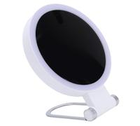 TIKATARER Espejo de Viaje con Aumento LED, Espejo de Mano de Doble Cara con Aumento de 1X 10X, 3 Modos de Luces de Color, de Maquillaje Portátil para Mujeres, Hombres, Baño y Dormitorio