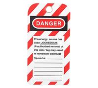 TIKATARER Etiqueta de Bloqueo de 10 Piezas, Etiquetas de Advertencia de Seguridad Delantera y Trasera con área de Escritura para Equipos de Carbón Eléctrico Químico Industrial