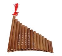 TIKATARER Flauta de Pan de 15 Tubos en Sol, Instrumento Musical Chino | Bambú Natural Hecho a Mano, 15 Tubos, Sonido Vibrante, Afinación Ajustable for Interpretación Musical