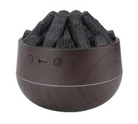 TIKATARER Humidificadores para Dormitorio, Pequeño Humidificador con 300 Ml de Madera Oscura Mini Humidificador Simulado Incendio de Carbón Portátil Escritorio Usb Personal Portátil para