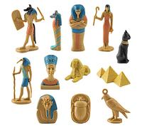 TIKATARER Juego de 12 Figuras de Diosa Egipcia del Antiguo Egipto, Estatuas en Miniatura de PVC con Detalles Claros y Pulidas a Mano para Sala de Estar, Estudio, Oficina o Empresa (BL-1136 Antiguo