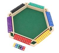 TIKATARER Juego de Dados Shut The Box, de Leña, para 6 Jugadores, Mesa de Leña de 6 Caras, Juego Shut The Box con 12 Dados, Simple y Fácil de Entender, Diversión, Matemáticas