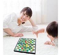 TIKATARER Juego de Mesa Plegable Magnético, Juego de Mesa Compacto de Plástico, Divertido Portátil para Niños y Adultos, Ideal para la Noche de Juegos en Familia, Cuadrado de 9,4 Pulgadas (ajedrez