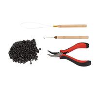 TIKATARER Kit de Herramientas de Extensión del Cabello, Juego de Alicates de Peinado Profesional Incluye Anillos de Silicona de 4.5 Mm y Bucle de Tracción 4 Piezas de Extensión de Cabello para Uso