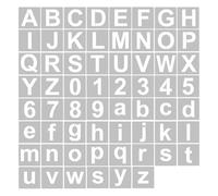TIKATARER Kit de Plantillas de Letras y Números, Juego de Plantillas de Alfabeto Lavables Reutilizables para Proyectos de Manualidades, Decoración del Hogar, Pintura de Pared, Tela de Madera, (62