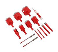 TIKATARER Kit de Sierra Perforadora de Diamante de 12 Piezas, Kit de Sierras Perforadoras para Azulejos con Soldadura Fuerte Dentada, Brocas con Núcleo de Diamante con Diseño de Soldadura Fuerte,