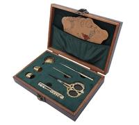 TIKATARER Kit de Tijeras para Bordar, Herramientas de Costura Vintage de Acero Inoxidable, Juego de Tijeras de Grúa Retro Afiladas con Elegante Caja de Almacenamiento de Madera, Ideal para Costura,