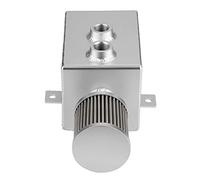 TIKATARER Lata de Captura de Aceite 2L T6061 Depósito de Drenaje Inferior | Filtro de Respiradero, Aluminio T6061 Soldado Tig, Ventilación del Cárter del Motor, Ajuste Universal para Vehículos,