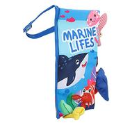 TIKATARER Libros de Tela Suave Arrugada, Libro de Exploración Sensorial para Bebés con Sonidos Divertidos de Animales para Juguetes Educativos para Niños Pequeños (Océano)