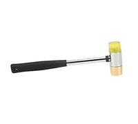 TIKATARER Martillo de Plástico para Guitarra Amarilla, Herramienta Multifuncional con Cabeza de Goma de Latón para Guitarra, bajo, Mandolina y Ukelele, con Cabeza Hemisférica Reemplazable de 26 Mm