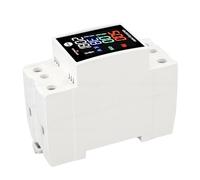 TIKATARER Medidor de Energía Digital, Monitor de Uso de Electricidad en Riel DIN, Probador de Voltaje y Medidor de Potencia con Medición AC30-400V 0-100A, Ideal para Monitoreo Eléctrico