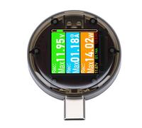 TIKATARER Medidor de Potencia USB C, Control Táctil Medición de Voltaje Detector de Corriente Tipo Probador USB C, Medidor de Potencia Multímetro Digital, Ideal para Cable de Banco Cable Cargador