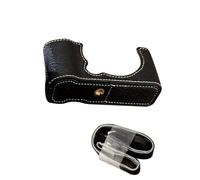 TIKATARER Medio Estuche para Cámara para X M5, Estuche de Cuero PU Antiarañazos para Cámara con Apertura Inferior de Aleación de Aluminio y Correa para el Hombro, Estilo Retro (Black)