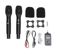 TIKATARER Micrófono Inalámbrico Dual, Salida de Audio Clara de Doble Canal UHF Dinámico Micrófono Inalámbrico de Mano con Receptor Recargable para KTV Grupo Reuniones