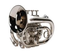 TIKATARER Mini Trompeta en Sib, Trompeta de Bolsillo, Llave en Sib con Estuche de Transporte y Guantes, Bolsillo de LatóN Chapado en N, Juego de Llaves Fácil de Usar con Válvula